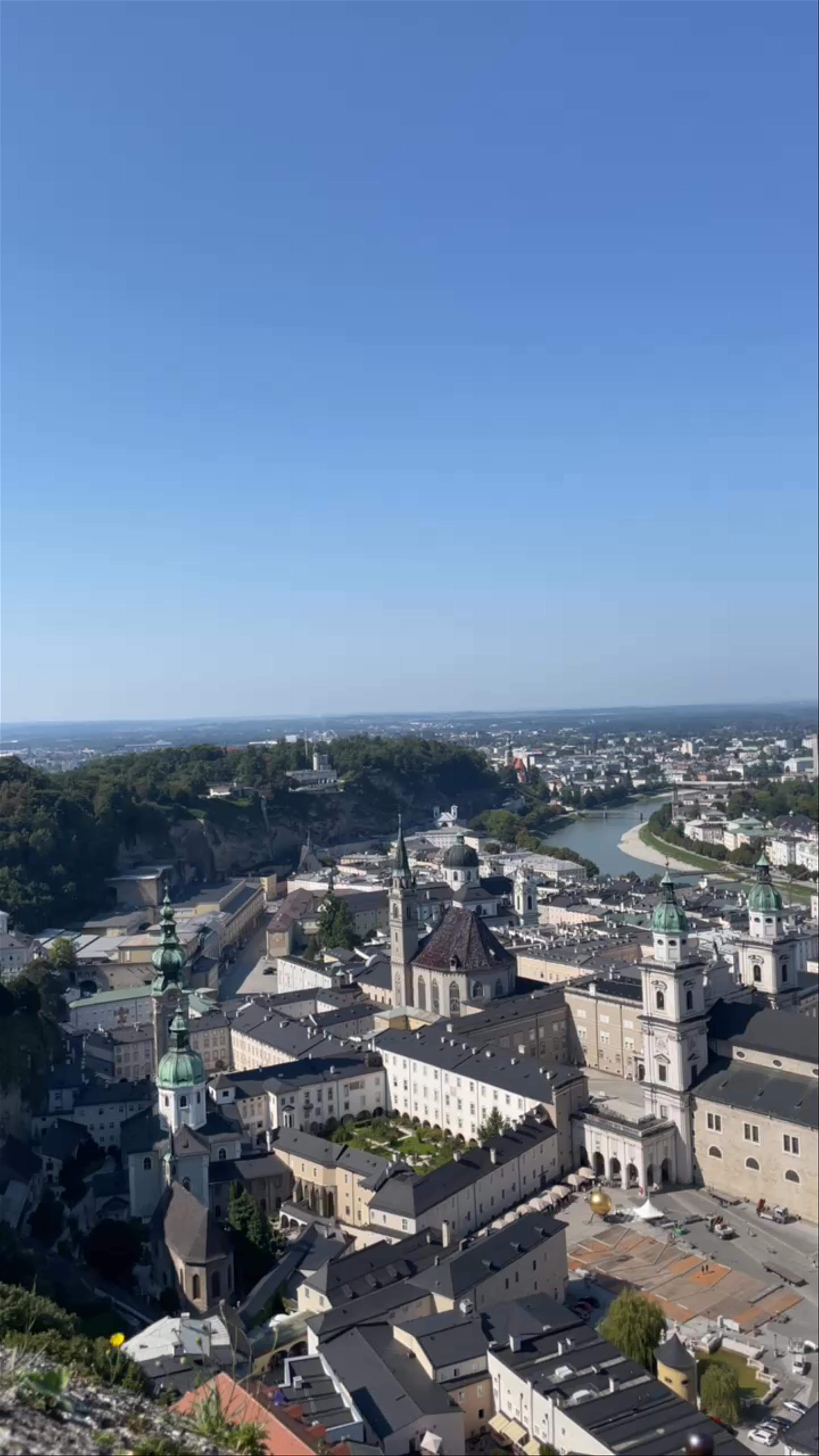 Breathtaking Panorama from Fortress Hohensalzburg over Salzburg, Austria