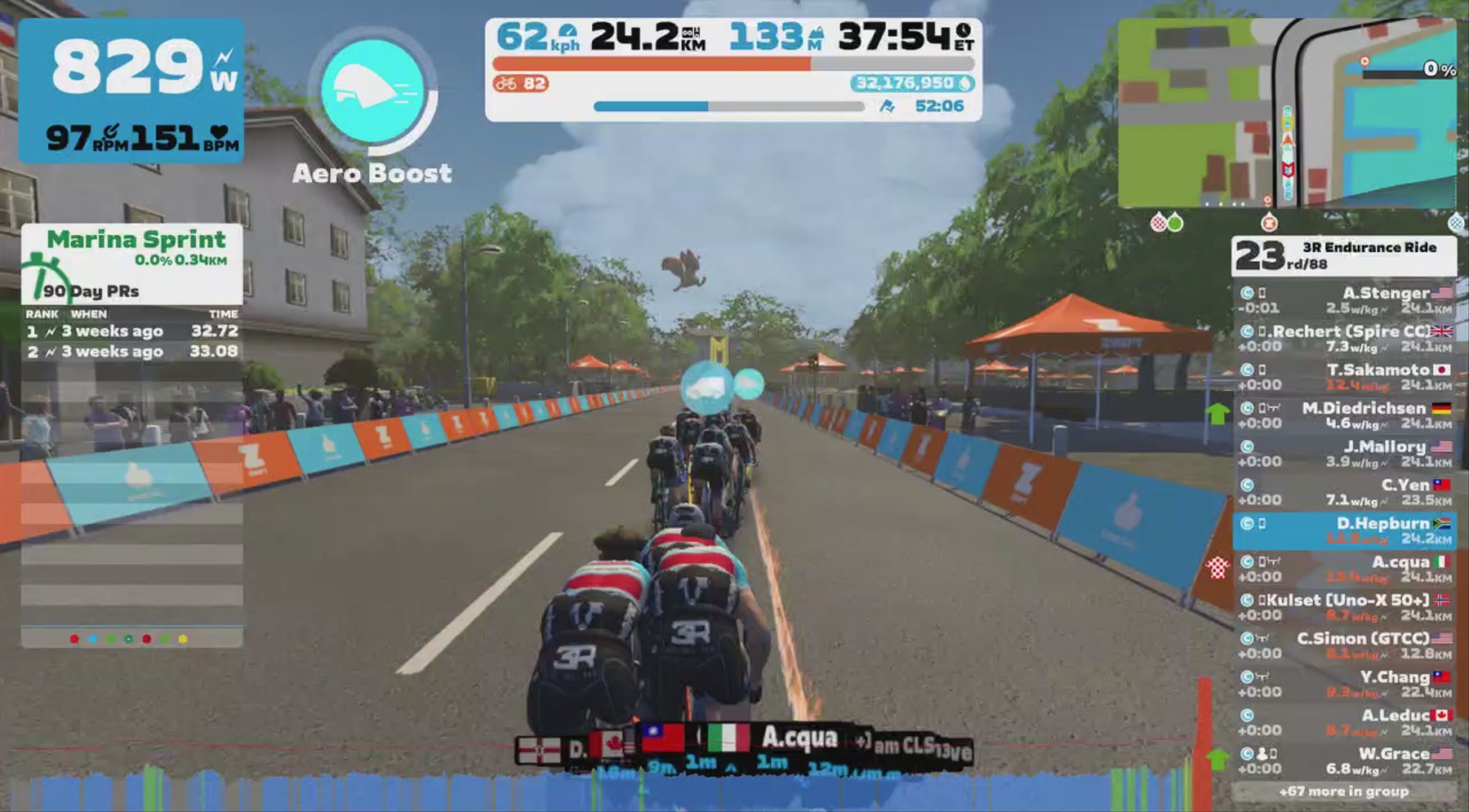 Zwift 3R Endurance Ride (C) on Douce France in France - 22/04/2024