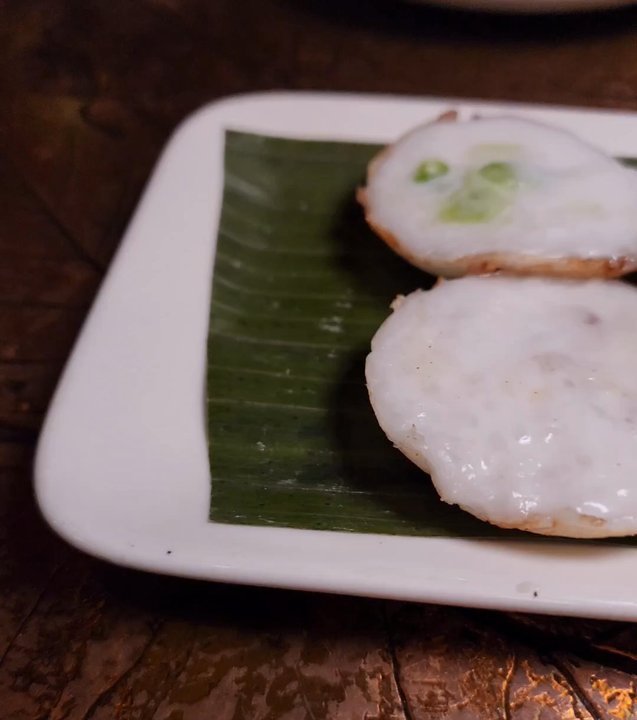 Wang Lang - Delicious dessert consisting of corn, taro and scallions in a coconut batter grilled - Thai Near Me - Toronto, Ontario
