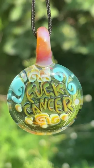 Preview pic of “Fuck Cancer” pendant necklace