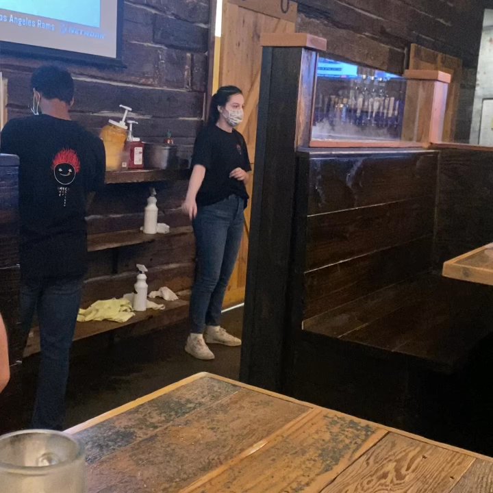 Mad for Chicken - Small beer tower at MFC! So pretty with the dry ice and changing colors. Makes drinking more fun - Korean Near Me - Flower Mound, Texas