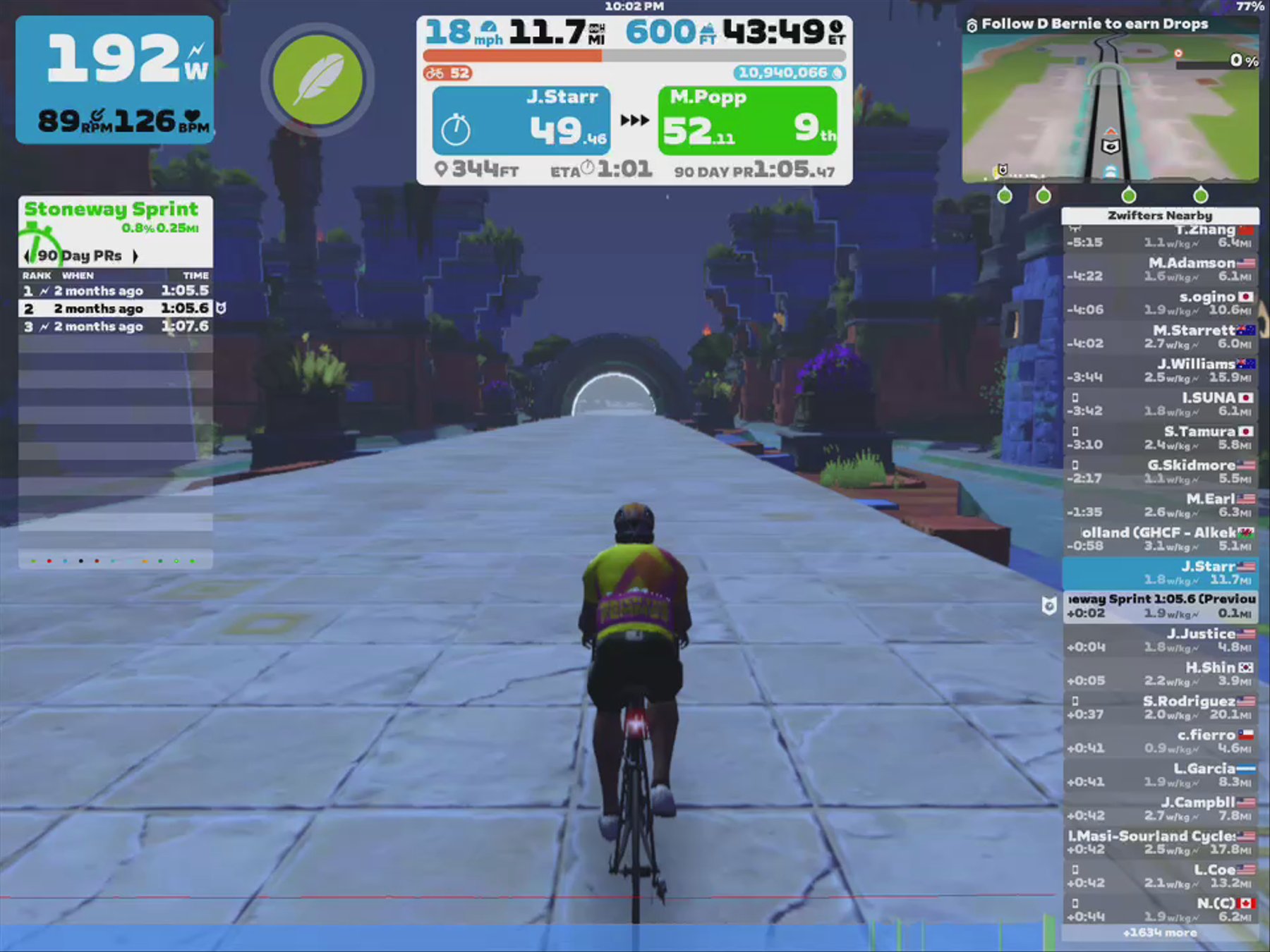 Zwift - Pacer Group Ride: Sugar Cookie in Watopia with Bernie