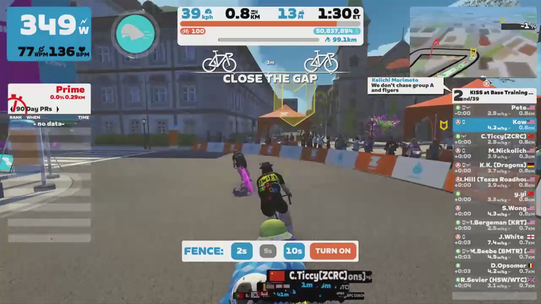 Zwift - Group Ride: KISS at Base Training Ride (A) on The Bell Lap in Crit City