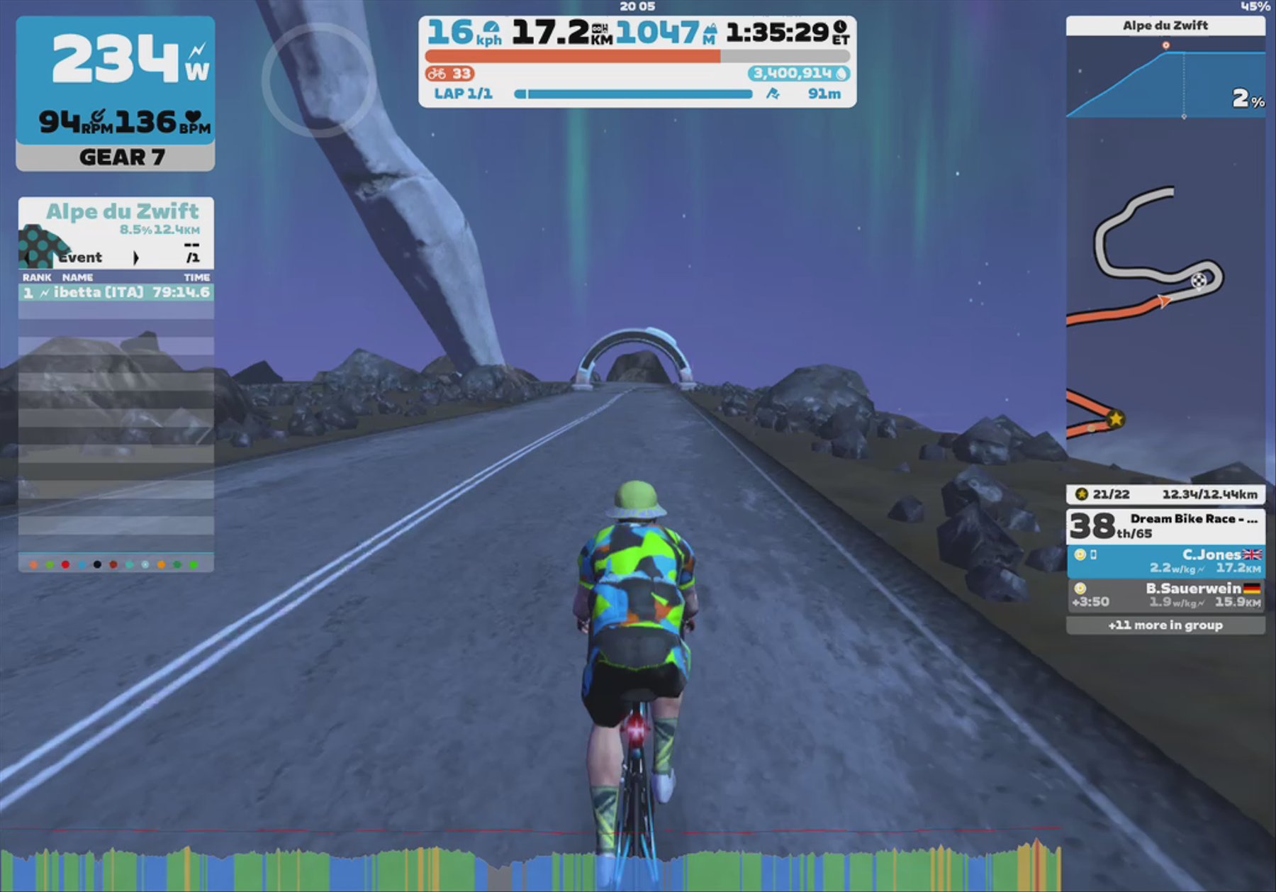 Zwift - Race: Dream Bike Race - Alpe du Zwift (D) on Road to Sky in Watopia