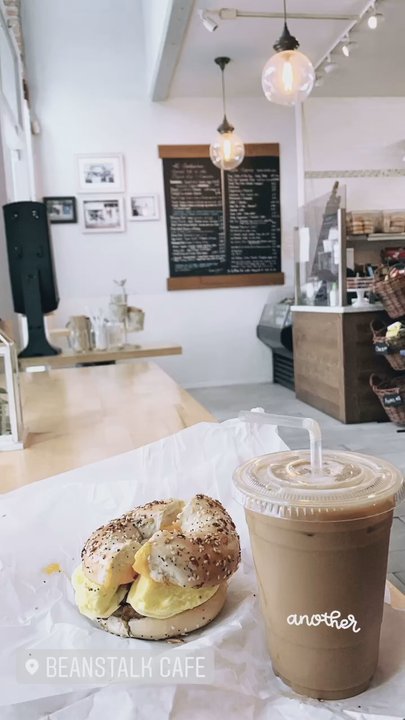 Beanstalk Cafe - I had an iced latte soymilk with hazelnut syrup. And a bagel sando. Everything tastes good. Agreat place to study or just hangout! - Coffee & Tea Near Me - San Francisco, California