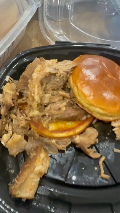 Texas Roadhouse - Big chunks of pork. This is not how their pulled pork sandwiches usually look. It's not even shredded. And no bbq sauce on it - Steakhouses Near Me - Modesto, California