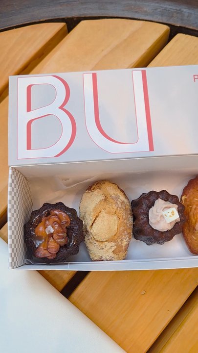 Bu Pastry Bar - Treats: Caramel Almond Canelé ($5), Ingeolmi Madeleine ($4.80), Canelé Ube Taro ($5.20), & Lavender Lemon Madeleine ($4.60)  05-03-2026 - Cafes Near Me - Pasadena, California