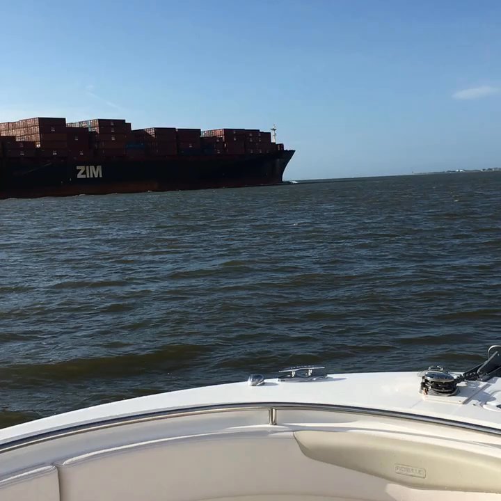 Deep Point Marina - Leaving the marina we ran across a container ship heading out to sea - Marinas Near Me - Southport, North Carolina