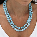 Larimar Multistrand Bead Necklace 