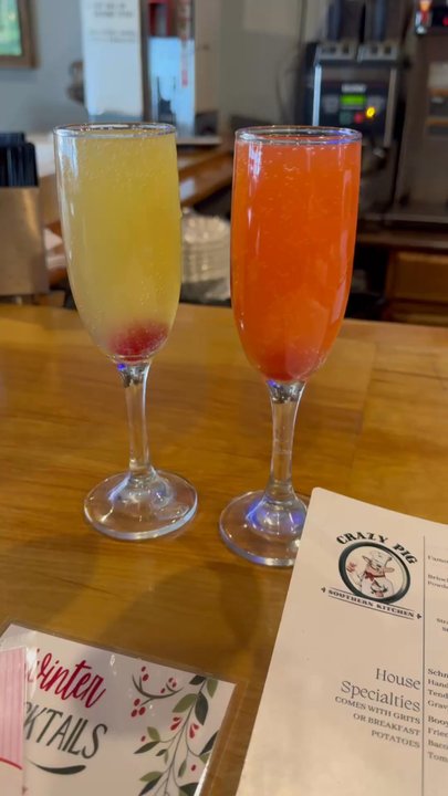 Crazy Pig Southern Kitchen - Holiday cocktails in action! - American Near Me - Mandeville, Louisiana