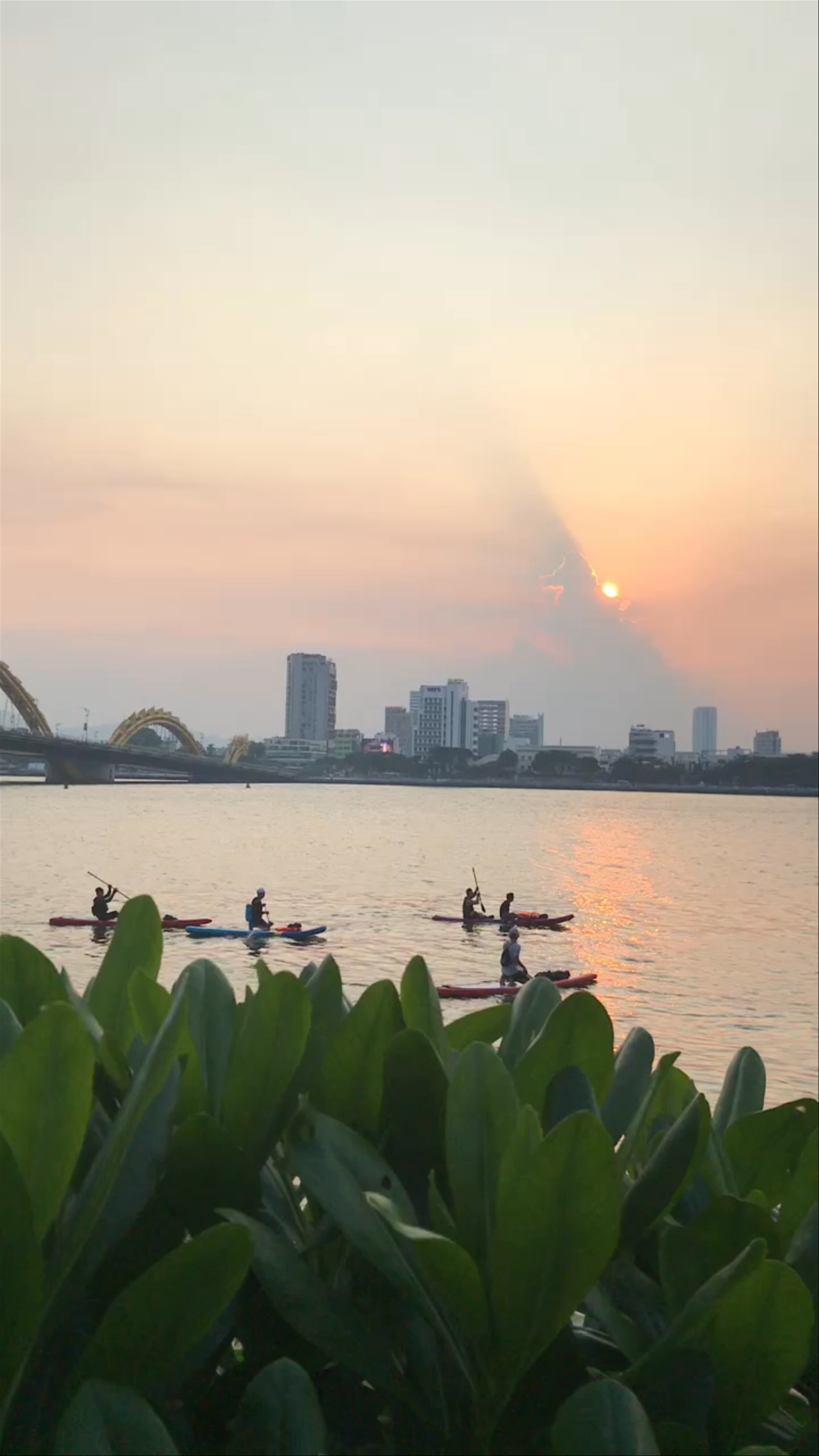 Sunset Kayaking by the Carp Dragon Statue in Da Nang