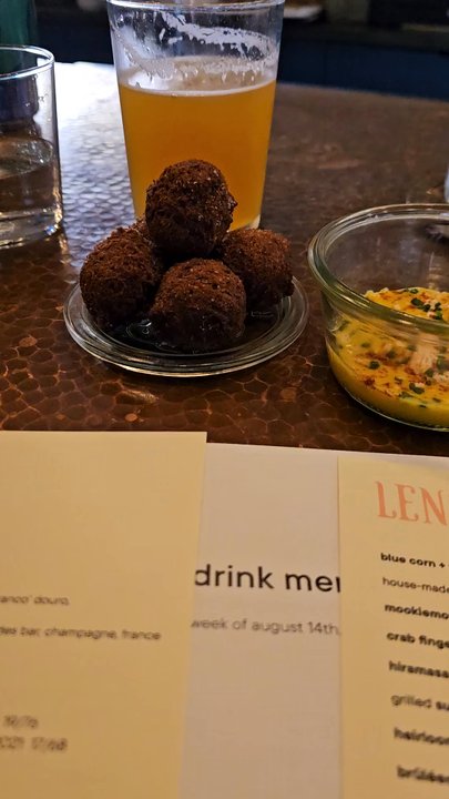 Lenoir - Hush puppies qnd crab fingers - New American Near Me - Austin, Texas