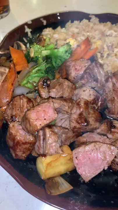 Koze Teppan Grill - dinner ribeye teppan grill fried rice w veggies - Sushi Bars Near Me - El Paso, Texas
