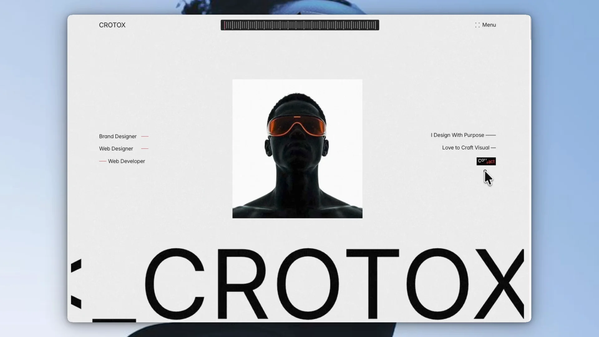 CROTOX - A Free Framer Portfolio Template for Web/Brand Designers.🚀Get It Here: Click Me