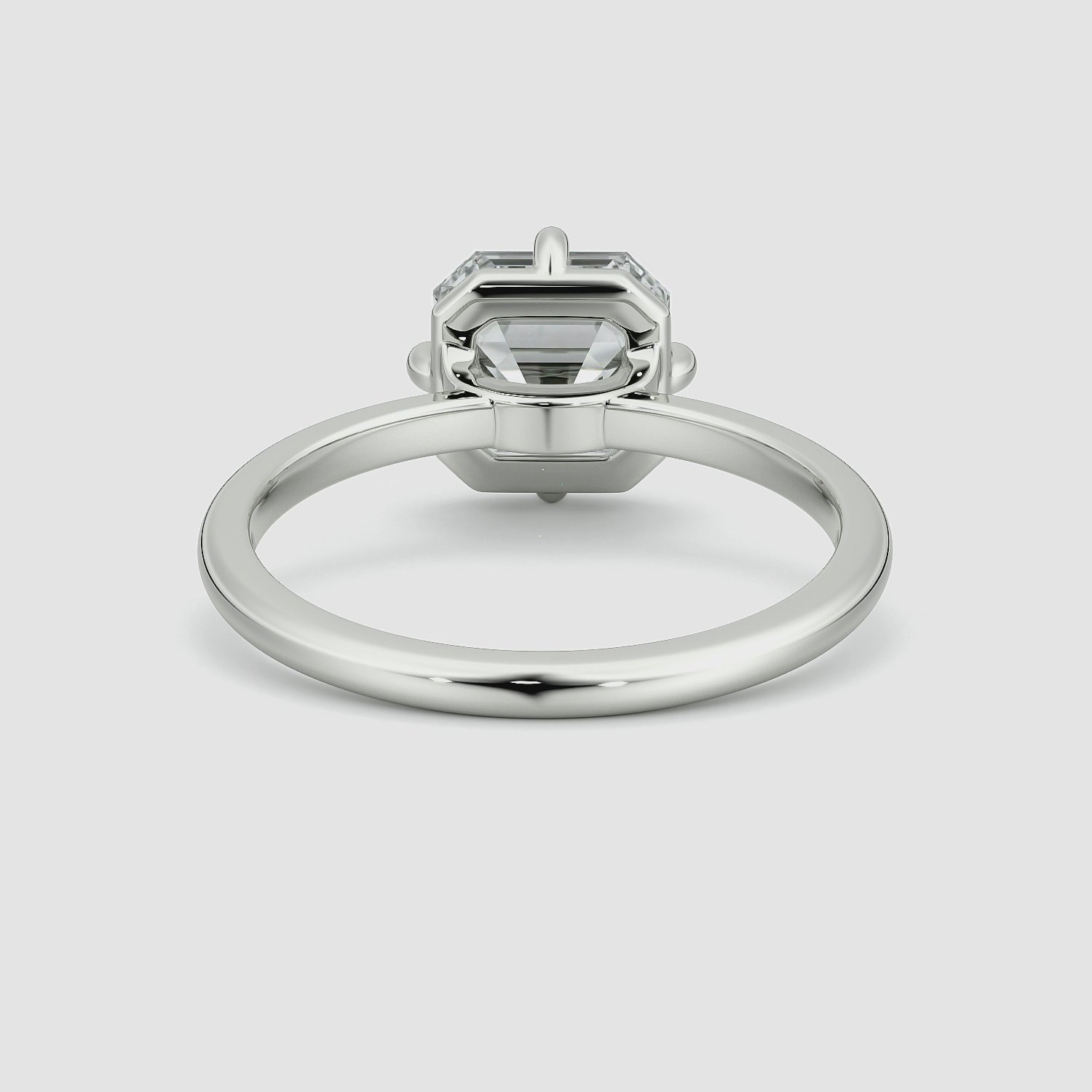The Compass Solitaire | Asscher | Platinum | bandAccent: Plain | diamondOrientation: vertical | caratWeight: other