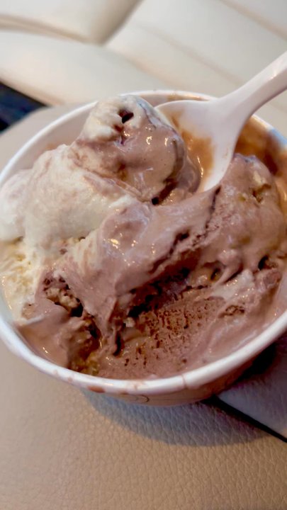 Sweet Claude's - 2 scoop dish with salty pretzel and Nutella crunch - very thick rich and creamy ice cream - Ice Cream & Frozen Yogurt Near Me - Cheshire, Connecticut