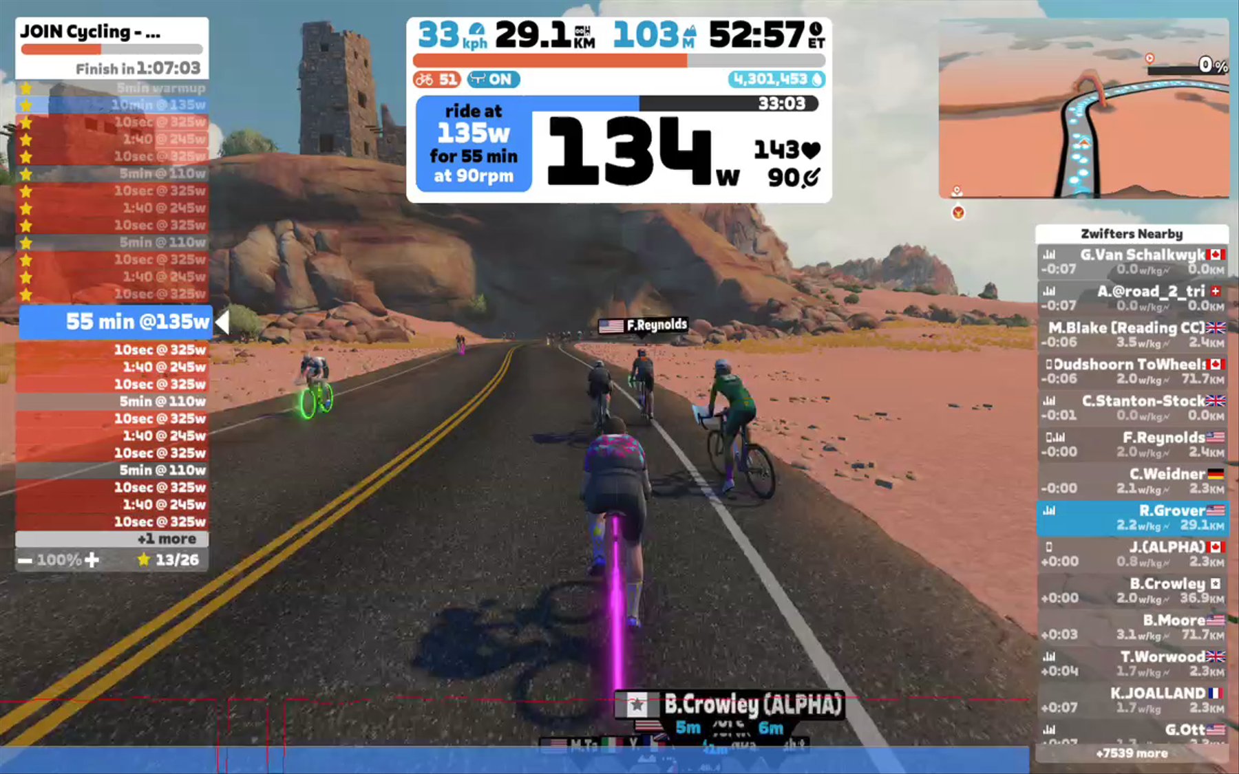 Zwift - JOIN Cycling - Sprint-VO2max-sprint in Watopia