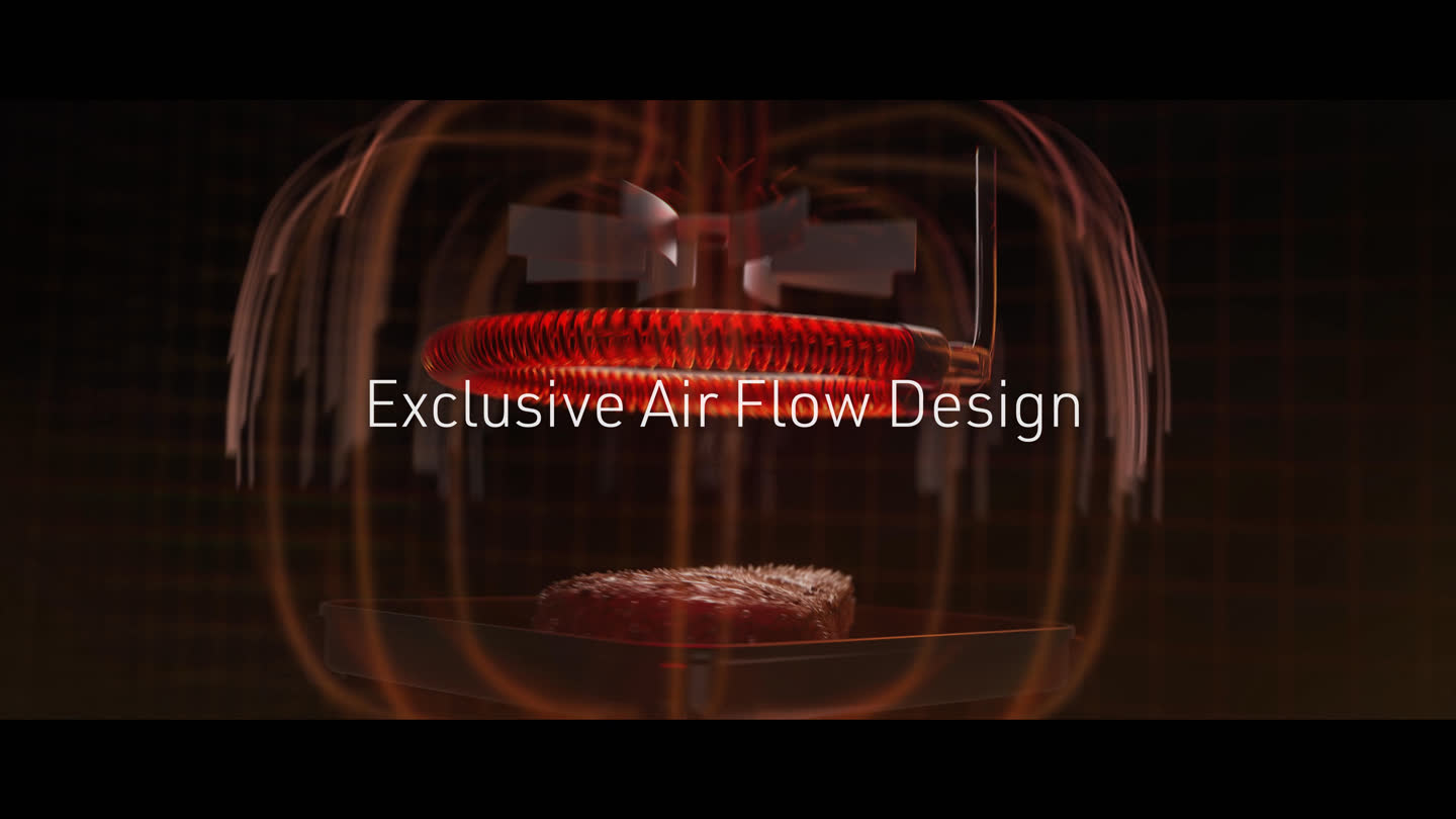 Film still: cutaway animation showing airflow inside the appliance