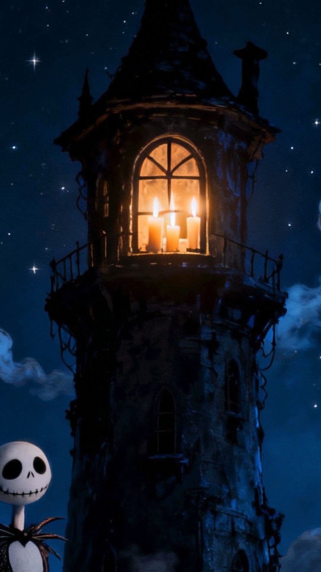 Flackernde Kerzen im Turmzimmer