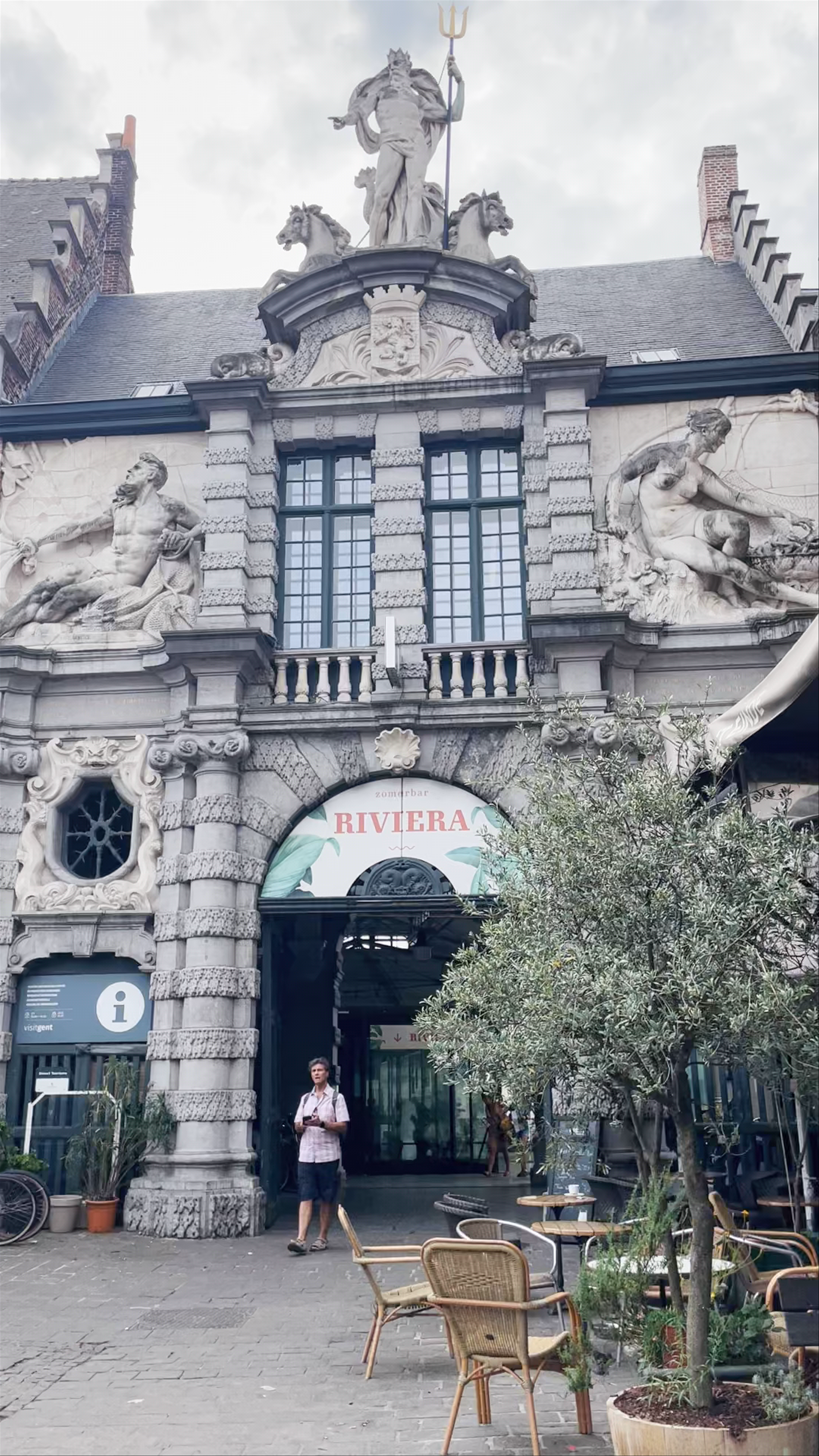 Historic Riviera Reizen Entrance in Gent, Belgium