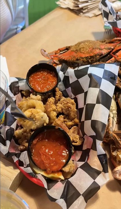 Crab Bag - Fried Calamari, Brisket Brunt Ends & Steamed Crabs - Seafood Near Me - Ocean City, Maryland