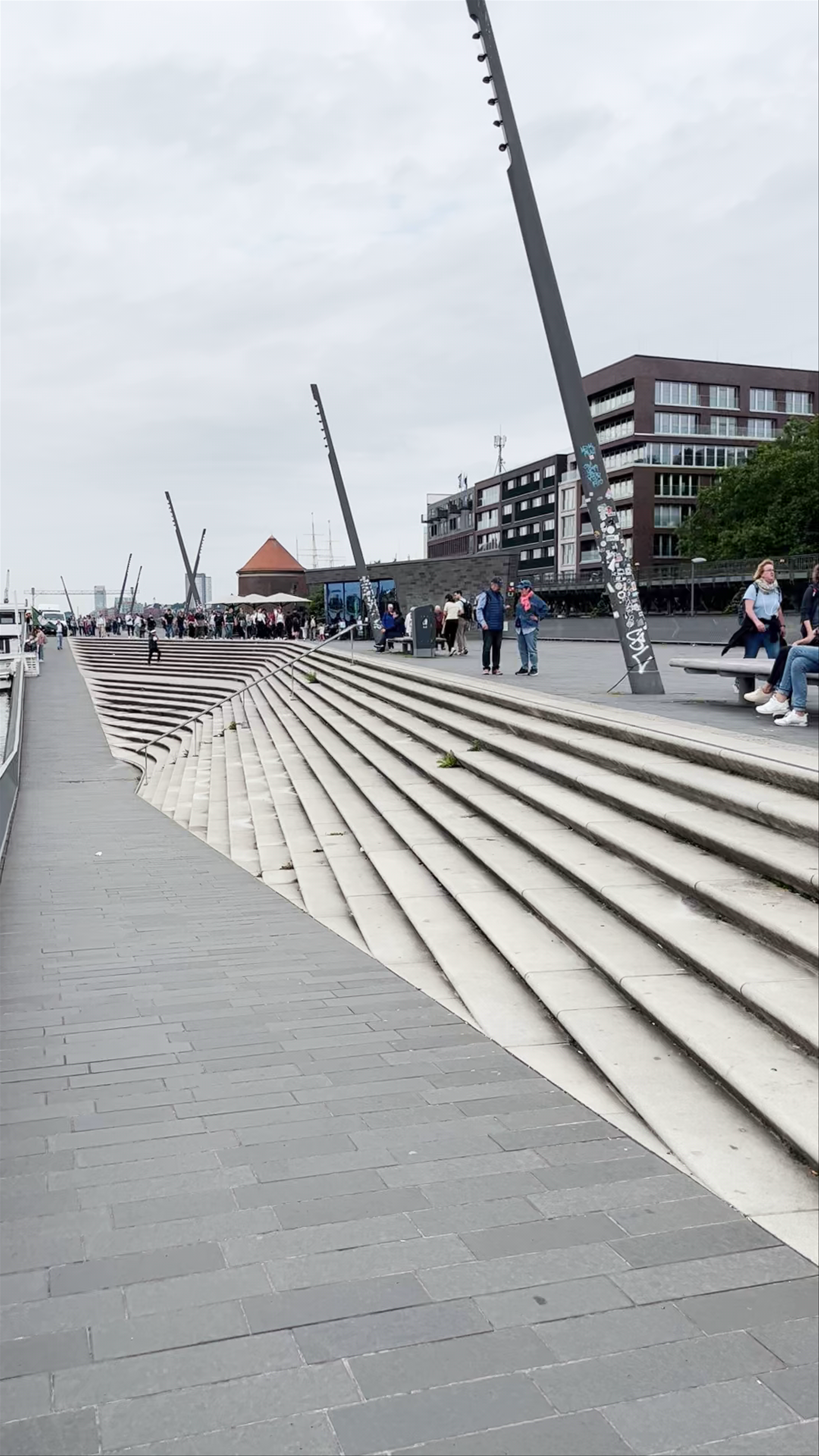 Strolling Along Jan Fedder Promenade, Hamburg