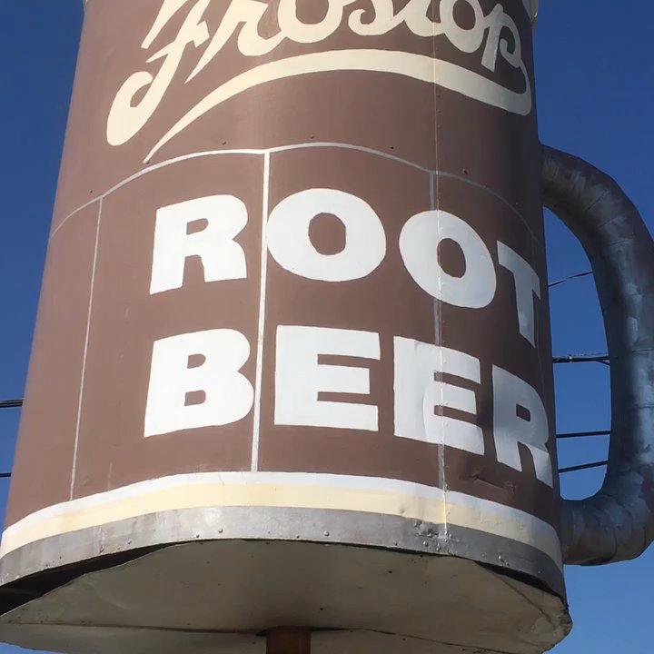 Frostop - 9/23/17. Saturday. Exterior. Roundabout from the infamous landmark of Baton Rouge, the Root Beer Mug!Game Day lunch! LSU Football-Syracuse! - Burgers Near Me - Baton Rouge, Louisiana