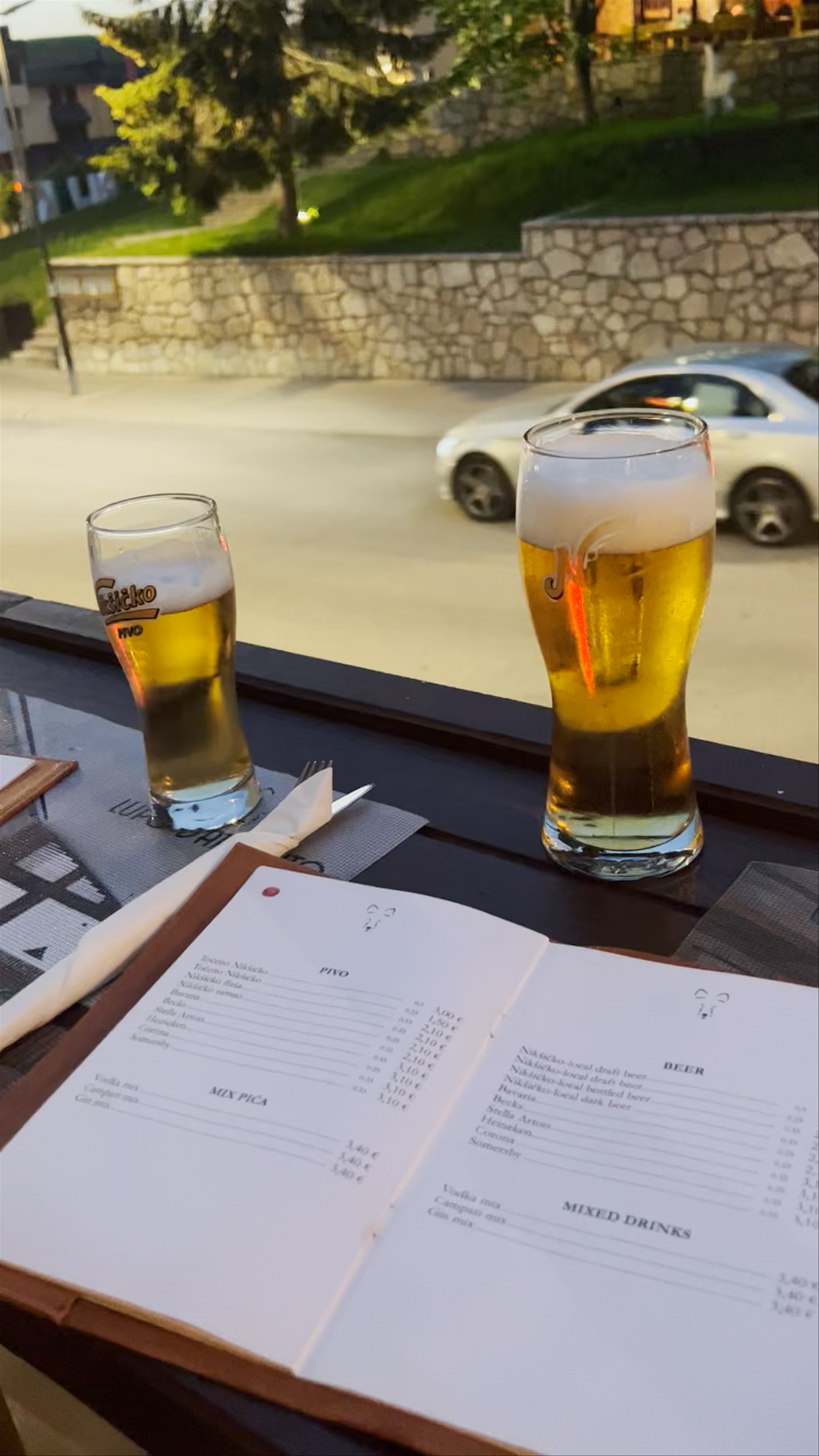 Evening Chill with Local Beer at Lupo DArgento in Žabljak, Montenegro