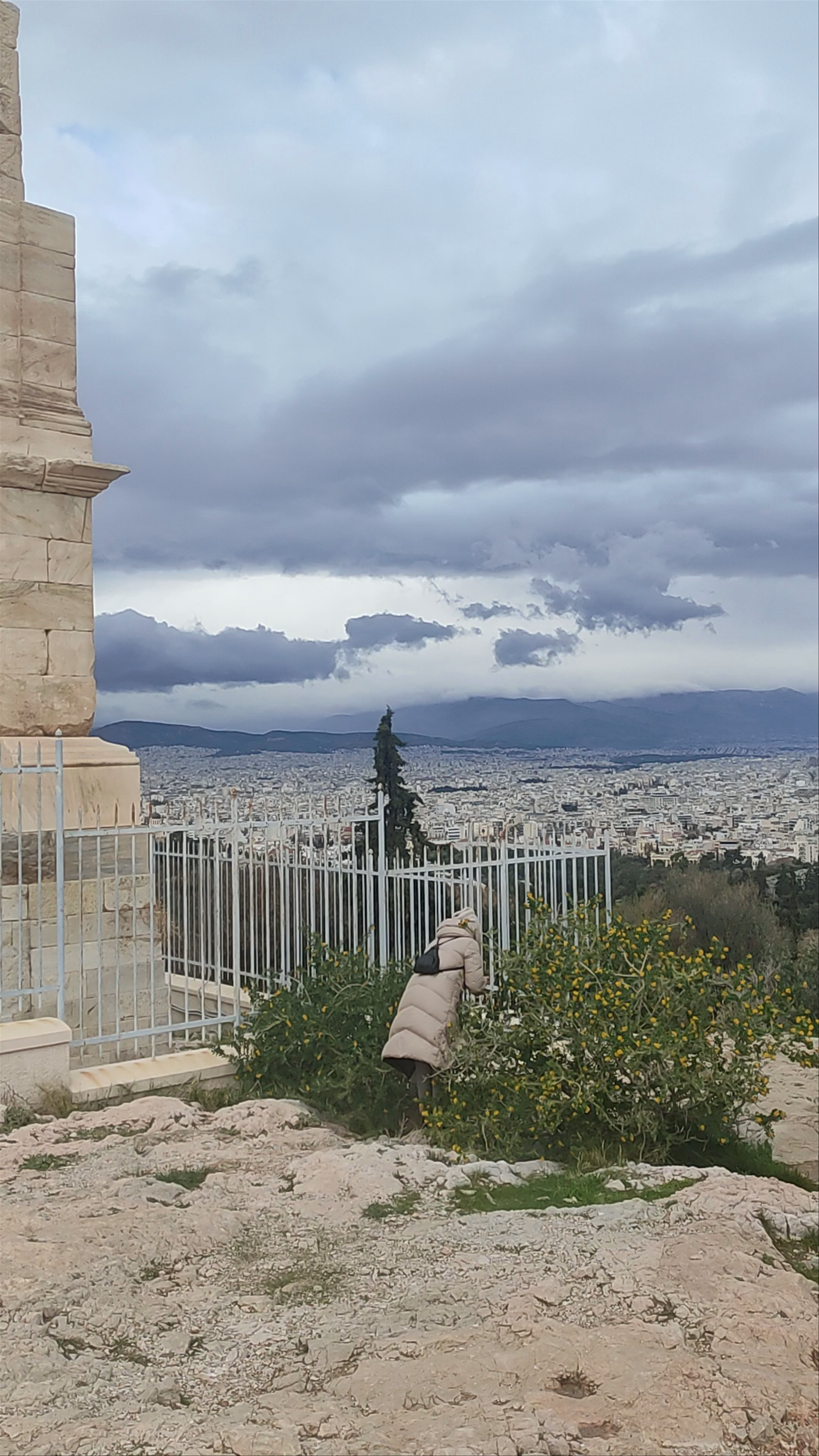 Philopappos Monument: Panoramic Views and Moody Skies in Athens
