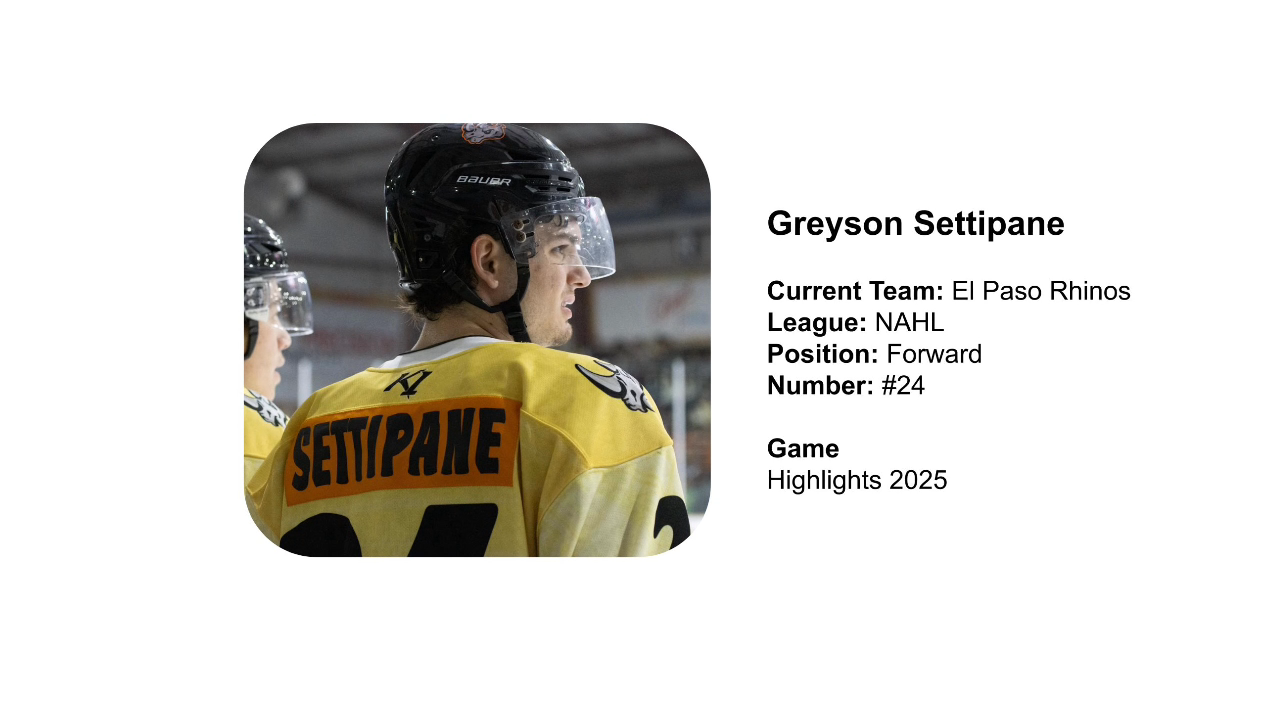 Greyson Settipane's NAHL 2025-2026 Highlights | El Paso Rhinos