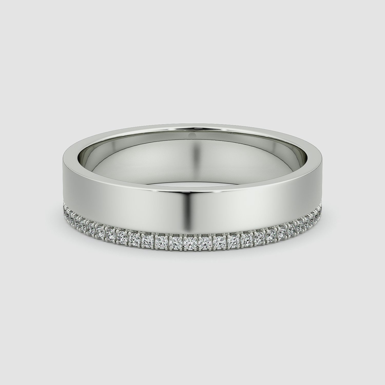 The Pavé Cigar Band | 18k | White Gold | bandAccent: Pavé | paveVersion: single