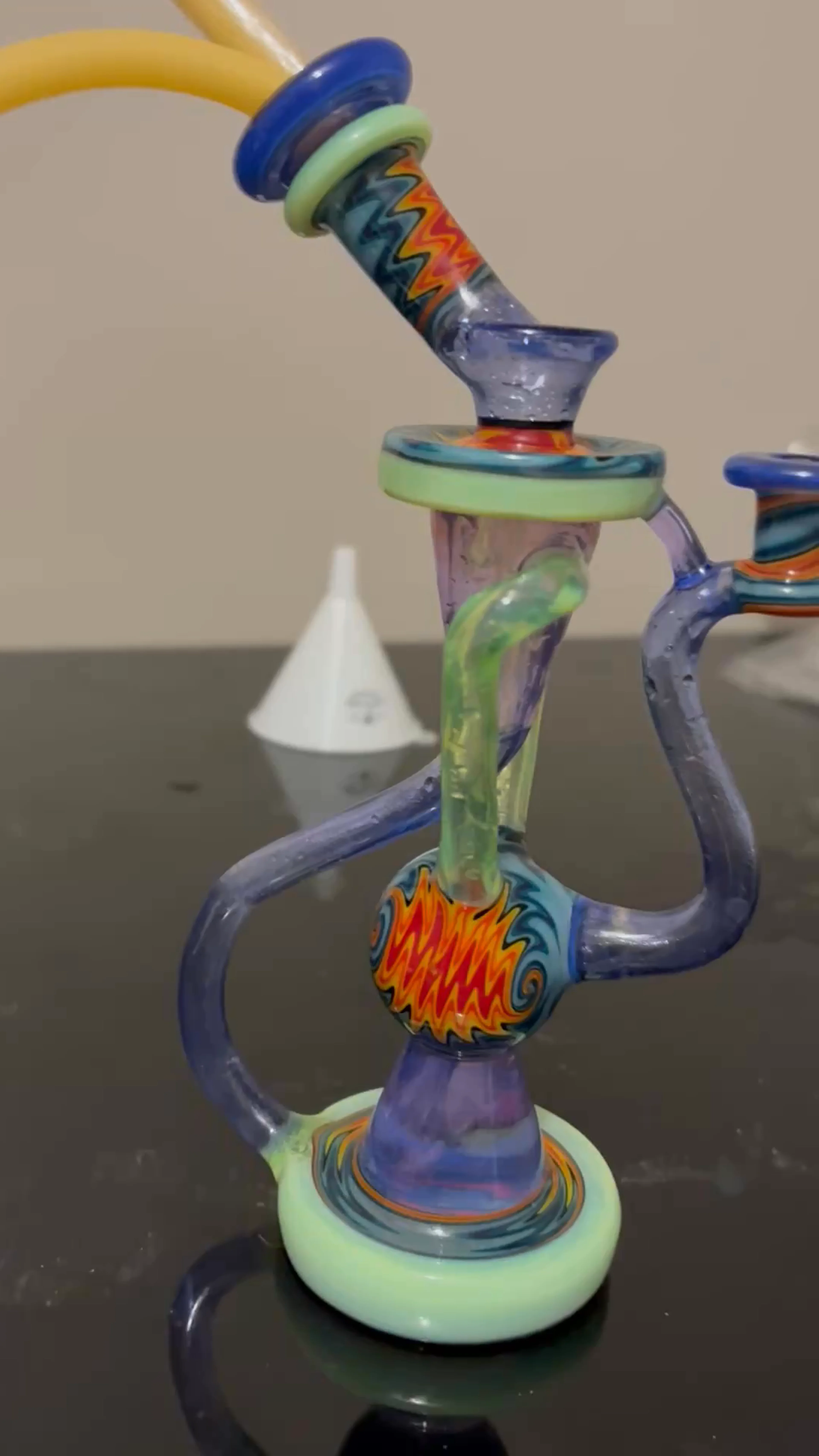 Preview pic of Manchild full color partial wig wag floating recycler 10 mm