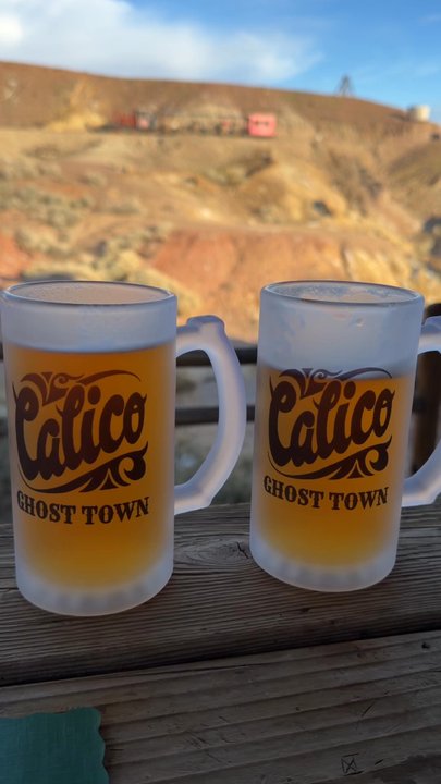 Calico House Restaurant - Beers and the train patio of restaurant - American Near Me - Yermo, California
