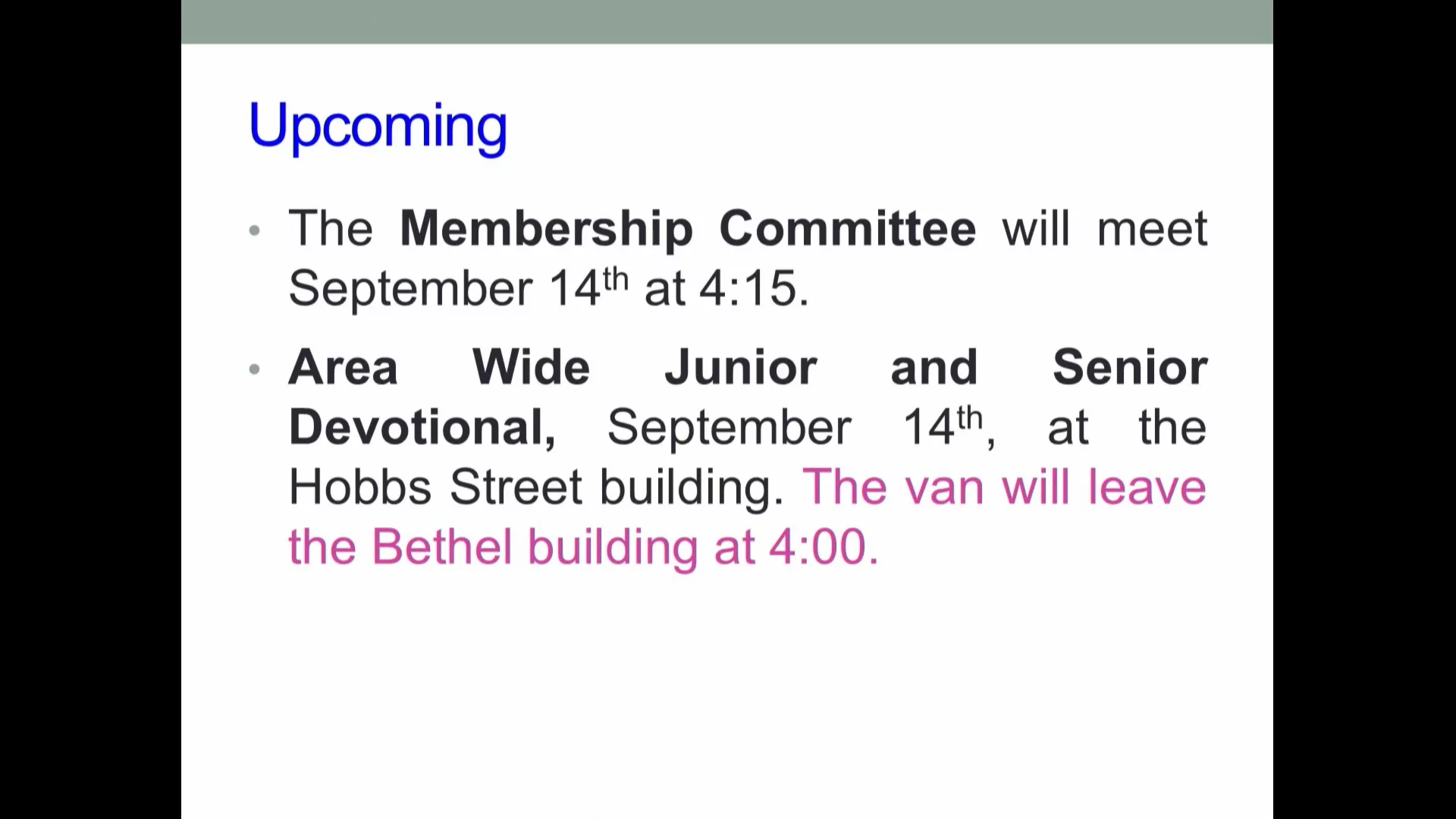 Bethel Service, August 24, 2025