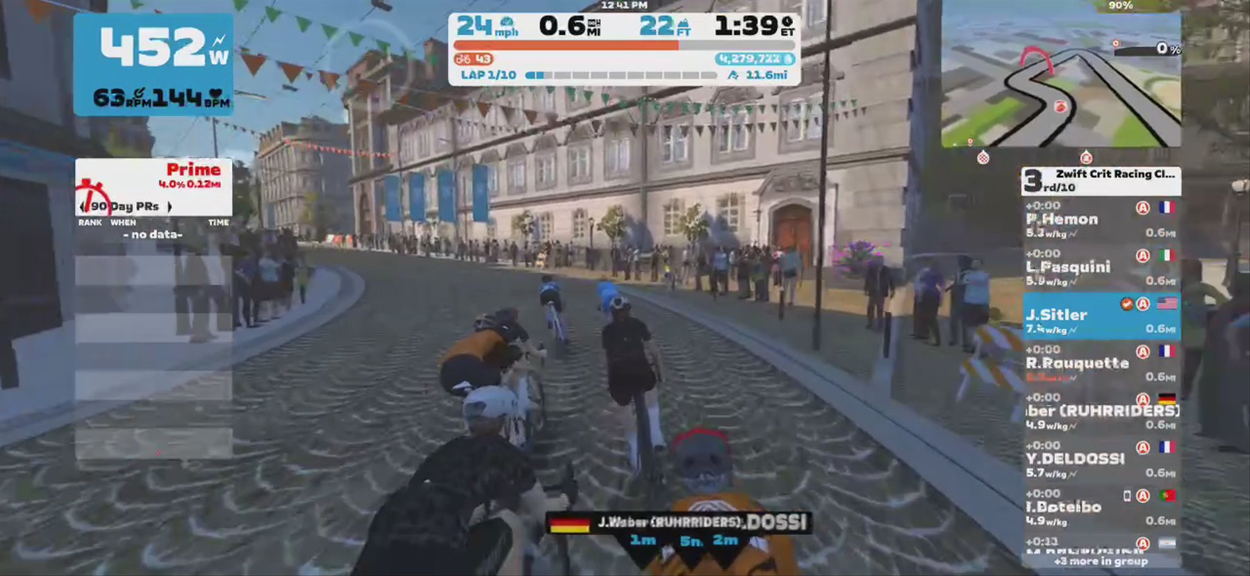 Zwift - Race: Zwift Crit Racing Club - Downtown Dolphin (A) on Downtown Dolphin in Crit City