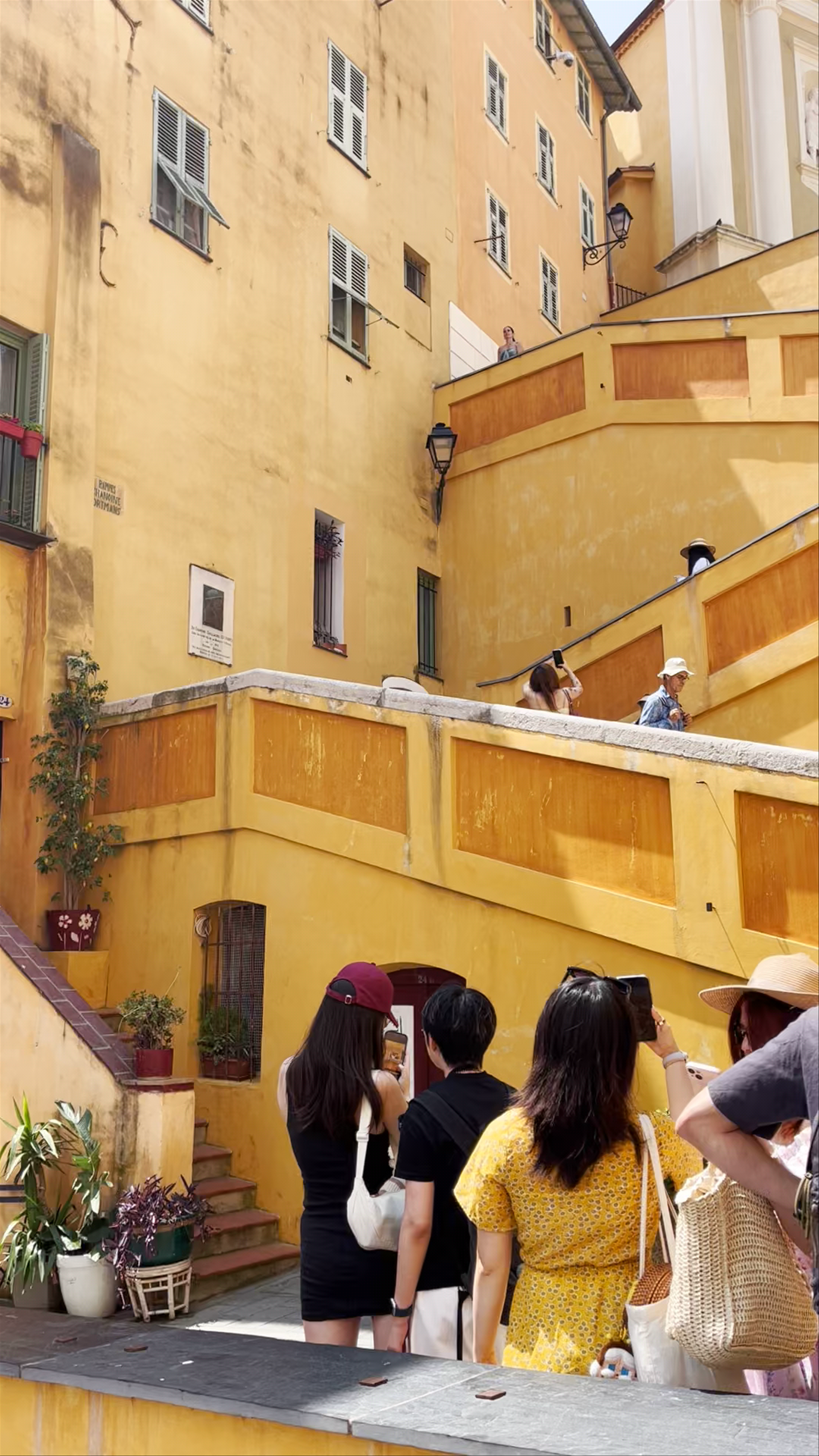 Sunlit Stairs and Baroque Beauty at Rpe Saint-Michel, Menton