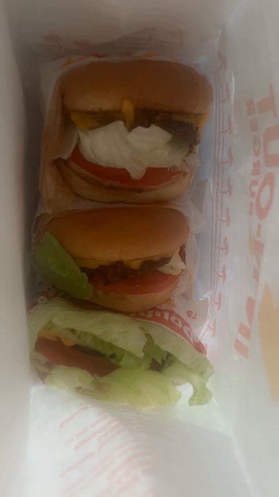 In-N-Out Burger - Three juicy burgers hot and ready - Burgers Near Me - Carmel Mountain, California