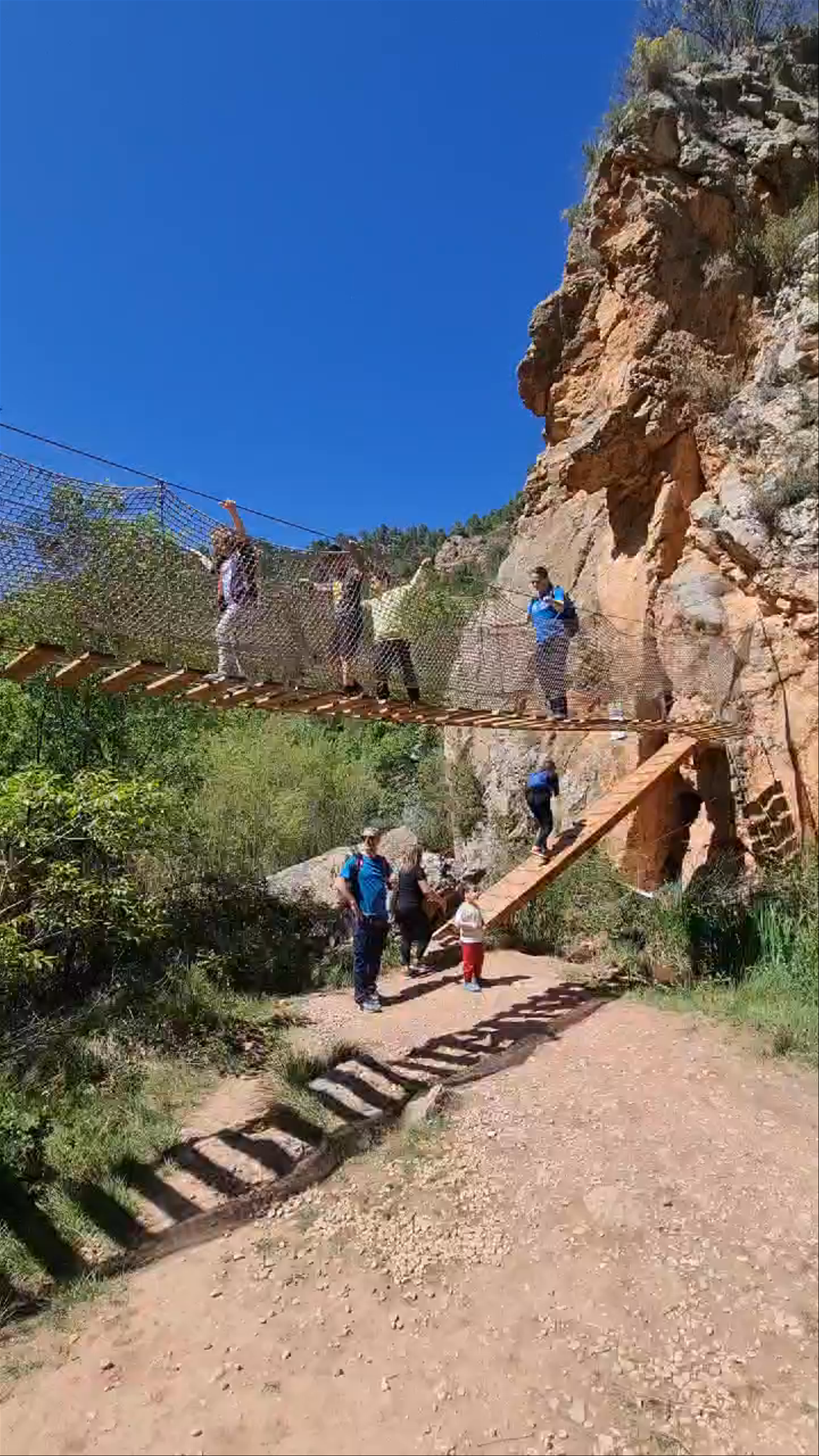 Adventure Walk on the Suspension Bridge at Pasarela del río Bogarra, Spain
