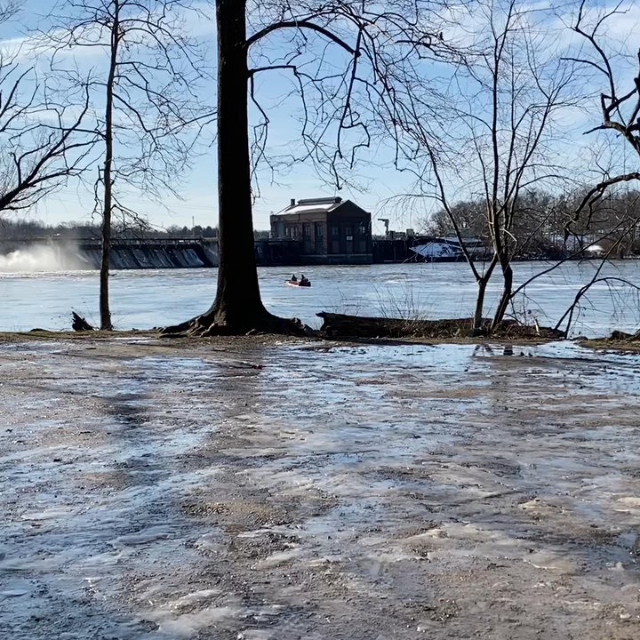 Fishermens Haven - Very chilly and windy day, River was high and covering the cove island. - Fishing Near Me - Berrien Springs, Michigan