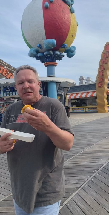 Grab a Wiener - My dad finishing off his foot long dog! - Hot Dogs Near Me - Wildwood, New Jersey