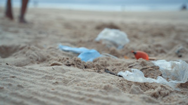 Trash on the beach