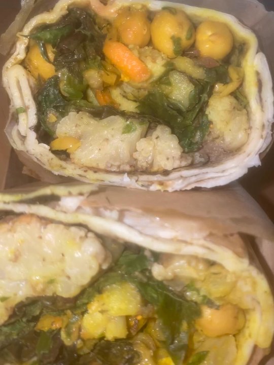 Love Life Cafe - Curry Chickpea & Cauliflower Wrap (9/10) - Coffee & Tea Near Me - Laurel, Maryland