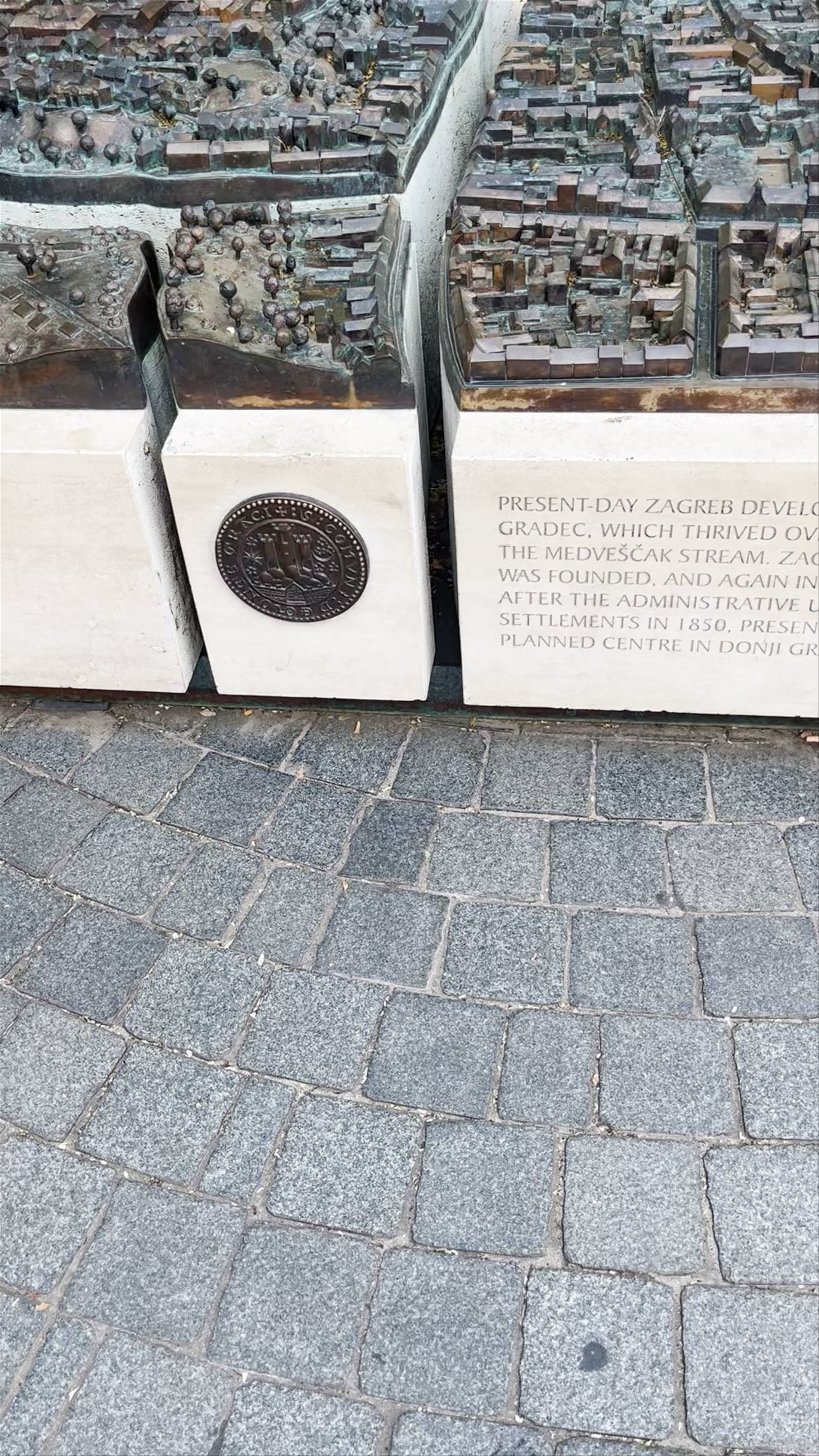 Bronze Model of Historic Zagreb at Trg bana Josipa Jelačića