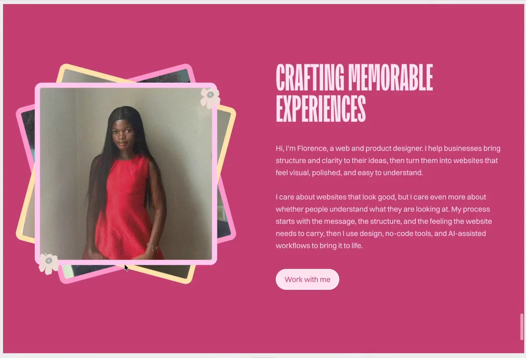 Updating my framer website so it says the kind of work I do