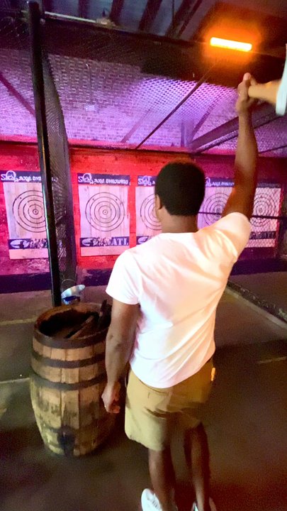 Skål Axe Throwing - Nailed it! - Axe Throwing Near Me - Biloxi, Mississippi