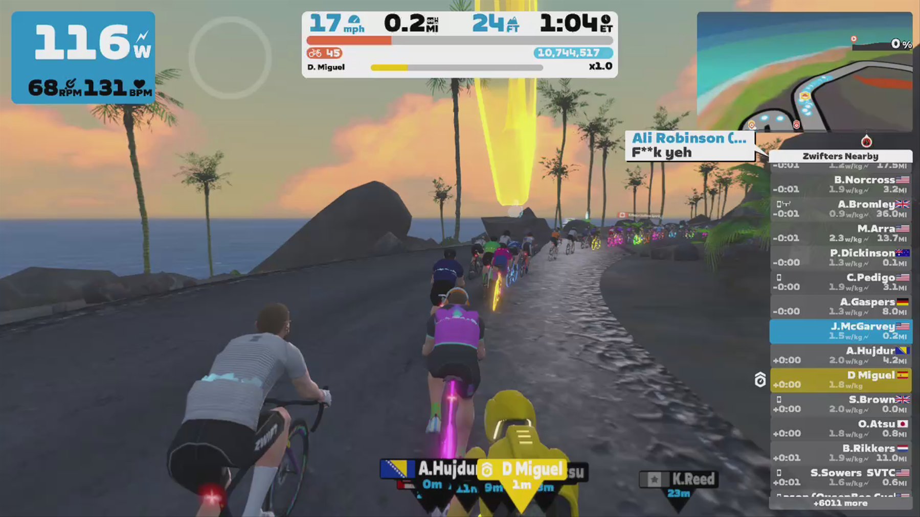 Zwift - Pacer Group Ride: Volcano Flat in Watopia with Miguel