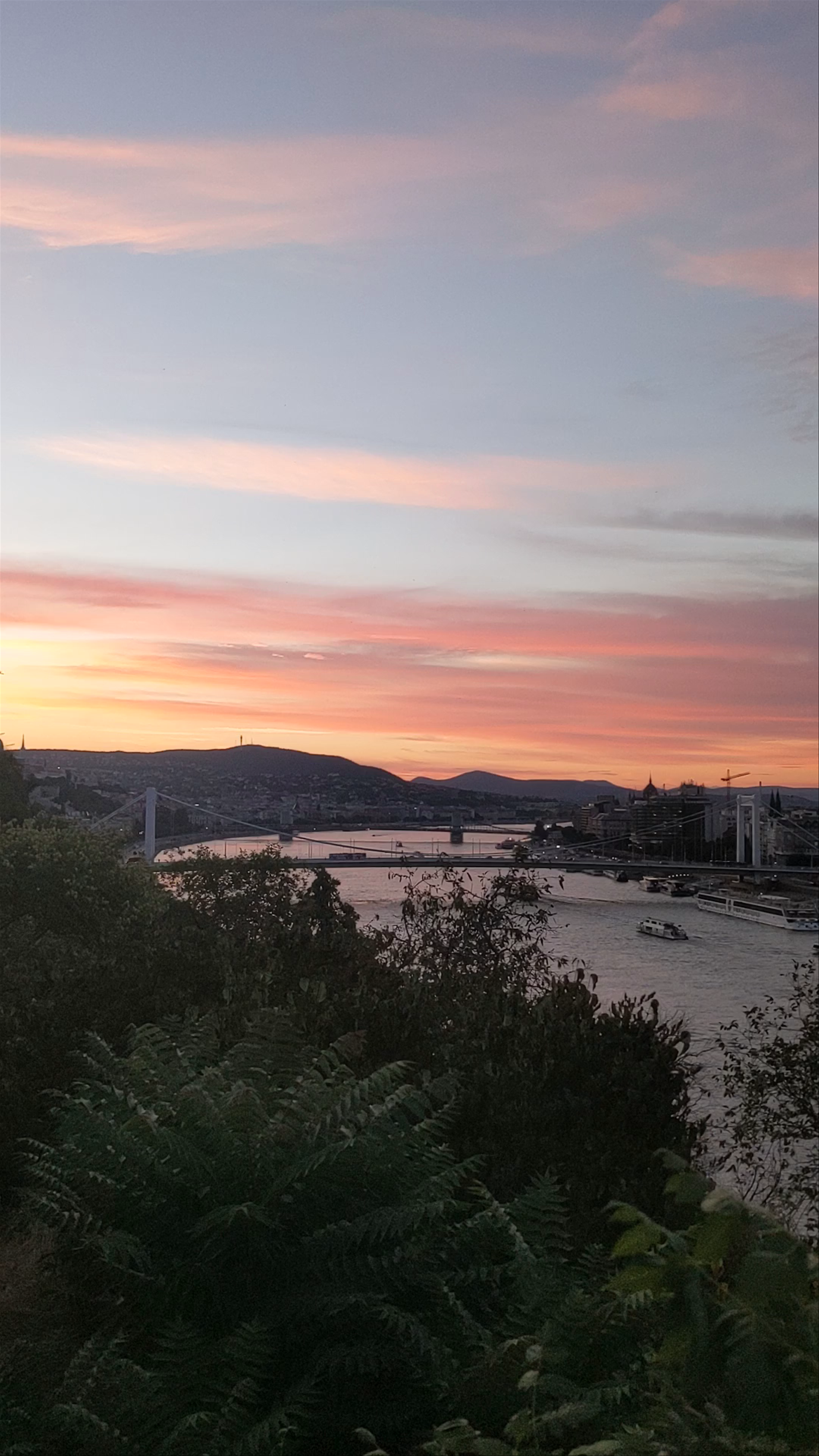 Gellért Hill Vista Point Sunset Over Budapest