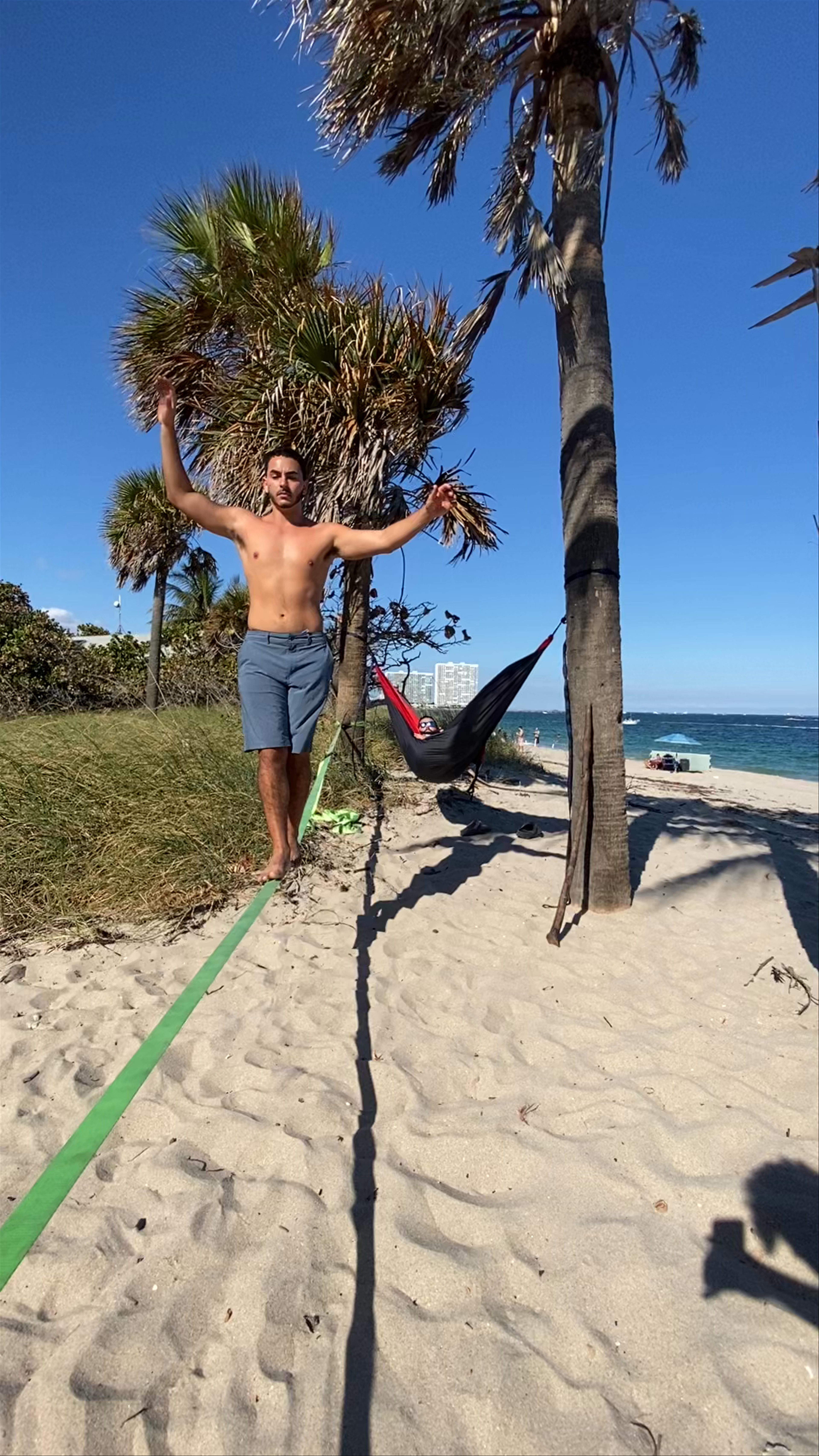 Dania Beach slack lining 