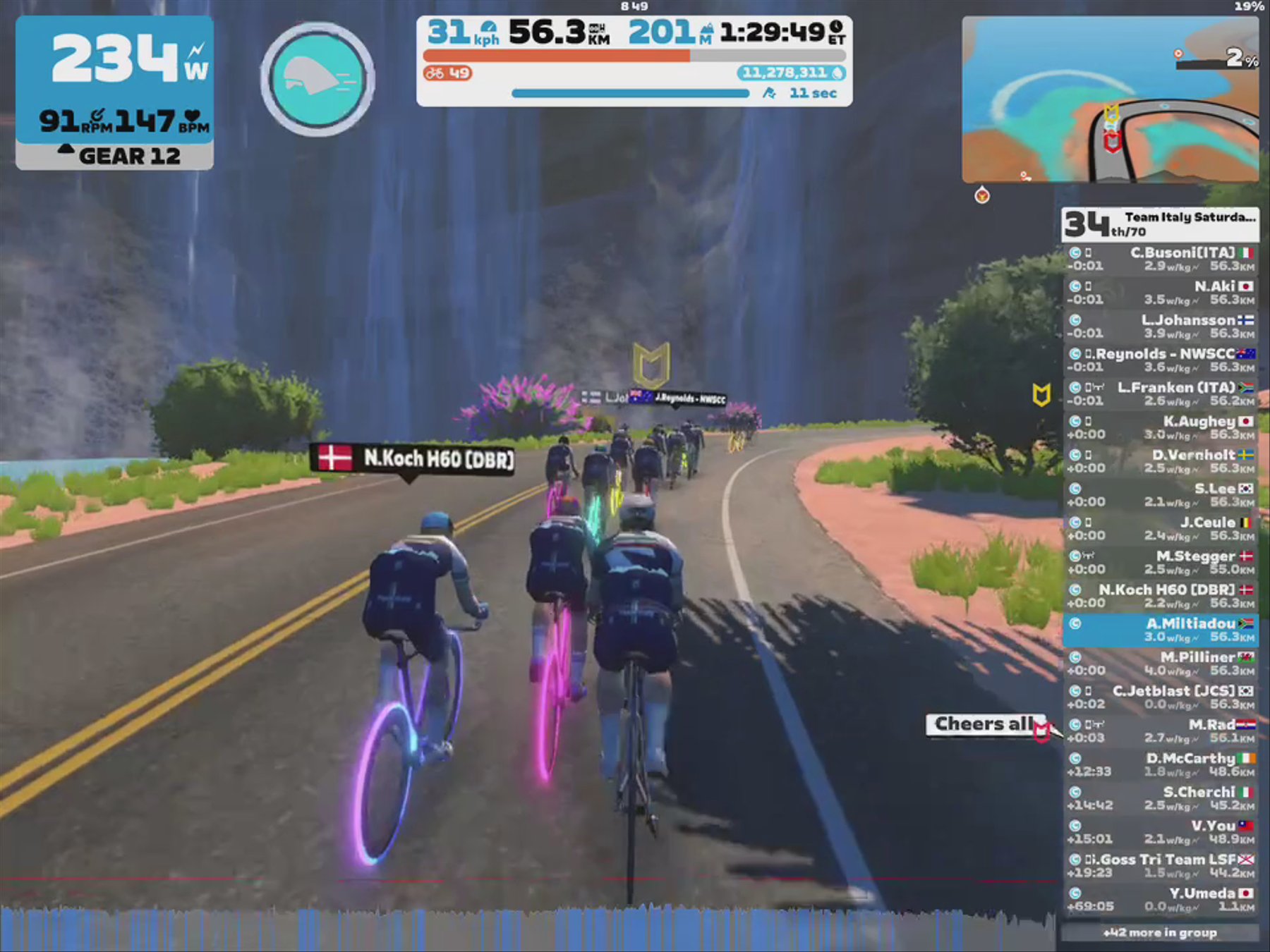 Zwift - Group Ride: Team Italy Saturday Morning Fever (C) on Watopia's Waistband in Watopia