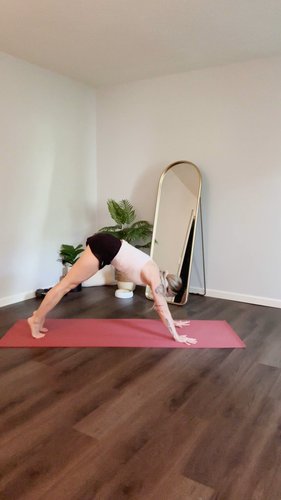 Plank to downward dog drill